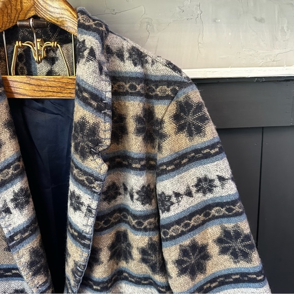 Christopher & Banks Wool Blend Patterned Women's Blazer‎ Jacket size Large - Picture 4 of 15